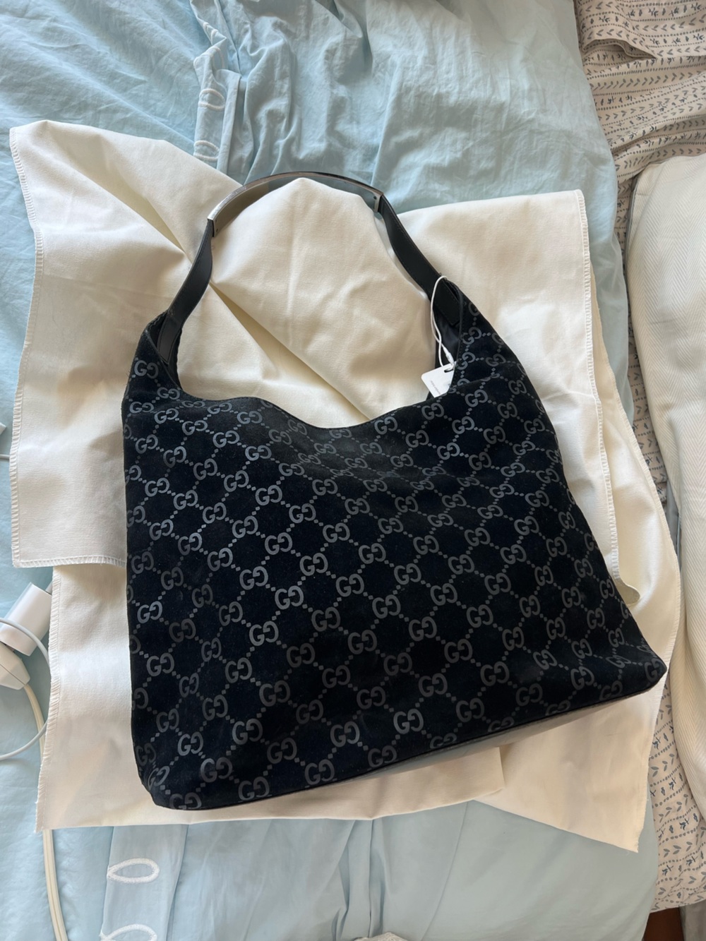 Tom Ford Gucci Black GG Monogram Hobo Bag